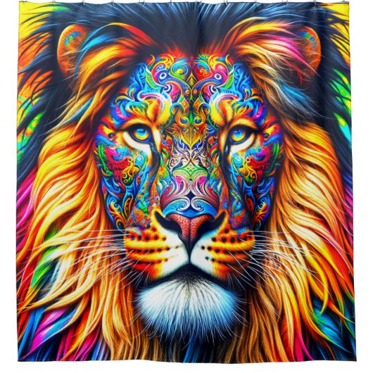 Künstlerische Lion Duschvorhang (Vorderseite)