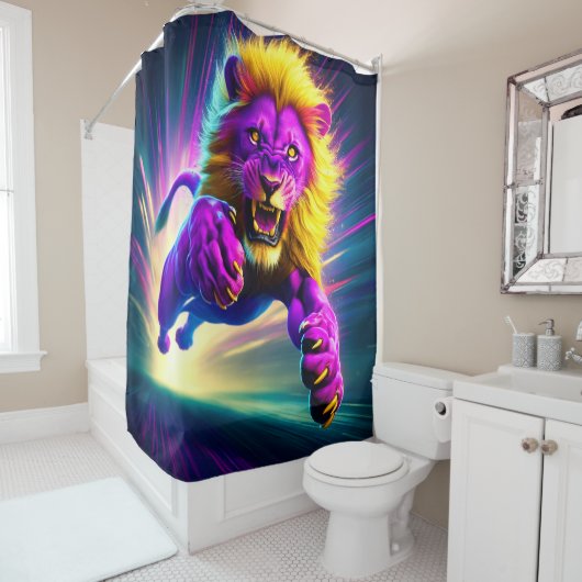 Künstlerische Lion Duschvorhang (Beispiel)