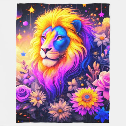 Künstlerische Lion Fleecedecke (Vorderseite)