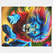 Künstlerische Lion Fleecedecke (Vorderseite (Horizontal))