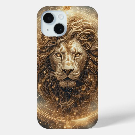 Künstlerische Lion mit goldener Geometrie Case-Mate iPhone Hülle (Rückseite)