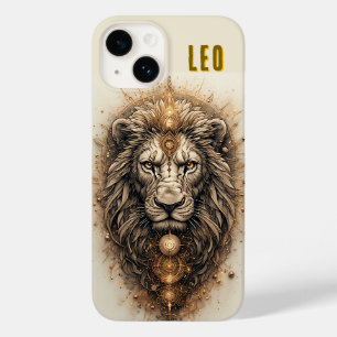 Künstlerische Lion mit goldener Geometrie Case-Mate iPhone 14 Hülle