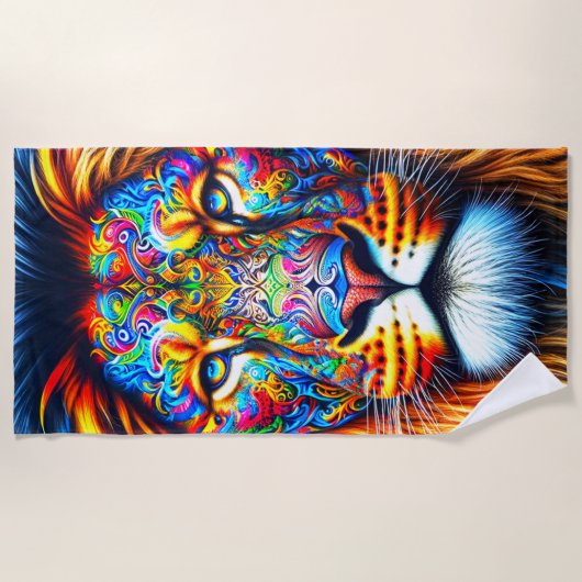 Künstlerische Lion Strandtuch (Vorderseite)