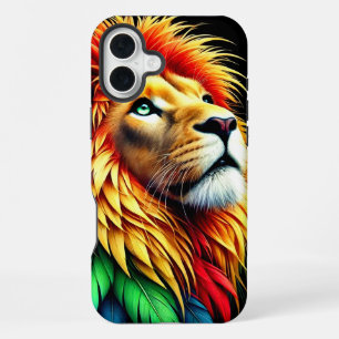 Künstlerische Löwen-Handyhülle iPhone 16 Plus Hülle