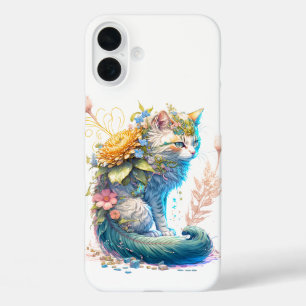 Künstlerische majestätische Katzen-Illustration iPhone 16 Plus Hülle