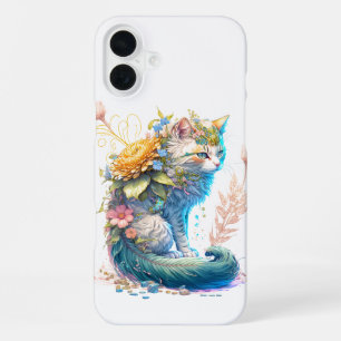 Künstlerische majestätische Katzen-Illustration iPhone 16 Plus Hülle