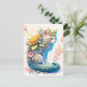 Künstlerische Majestic Kitty Cat Illustration Postkarte (Stehend Vorderseite)