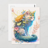Künstlerische Majestic Kitty Cat Illustration Postkarte (Vorne/Hinten)