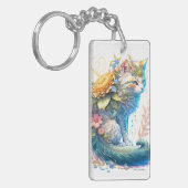 Künstlerische Majestic Kitty Cat Illustration Schlüsselanhänger (Vorderseite links)