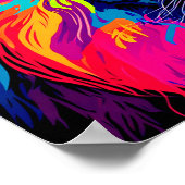 Künstlerische Malerei eines Löwenportals Poster (Ecke)