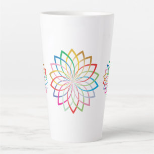 Künstlerische Mandala Rosette Tasse in Latte Color