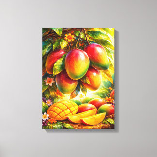 Künstlerische Mangoplantagen-Illustration Leinwanddruck