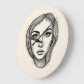 Künstlerische Maueruhren in Schwarz und Weiß Große Wanduhr (Winkel)