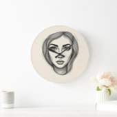 Künstlerische Maueruhren in Schwarz und Weiß Große Wanduhr (Zuhause)