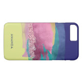 künstlerische Metallische Pinselstriche mit Monogr Case-Mate iPhone Hülle (Rückseite (Horizontal))