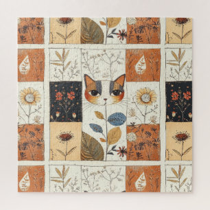 Künstlerische Mid-Century-Modern-Süße-Katzen Puzzle