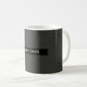 KÜNSTLERISCHE MINIMALE SCHWARZE SKIZZE-GESTREIFTE KAFFEETASSE (VorderseiteRechts)