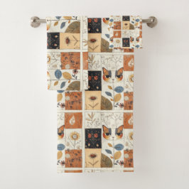 Künstlerische Mitte des Jahrhunderts Moderne Niedl Badhandtuch Set