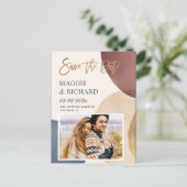 Künstlerische Moderne Abstrakte Save the Date Post Postkarte (Stehend Vorderseite)