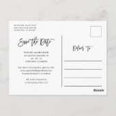 Künstlerische Moderne Abstrakte Save the Date Post Postkarte (Rückseite)