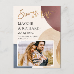 Künstlerische Moderne Abstrakte Save the Date Post Postkarte