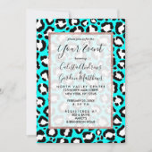 Künstlerische moderne Cyclablau-Leopard-Tierdruckm Einladung (Vorderseite)