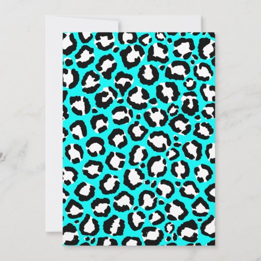 Künstlerische moderne Cyclablau-Leopard-Tierdruckm Einladung (Rückseite)