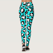 Künstlerische moderne Cyclablau-Leopard-Tierdruckm Leggings (Rückseite)