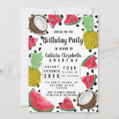 Künstlerische moderne Frucht Polka Dots Wasserfarb Einladung (Vorderseite)