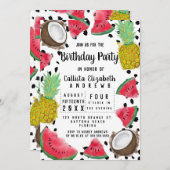 Künstlerische moderne Frucht Polka Dots Wasserfarb Einladung (Vorne/Hinten)