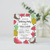 Künstlerische moderne Frucht Polka Dots Wasserfarb Einladungspostkarte (Stehend Vorderseite)