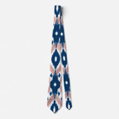 Künstlerische moderne Rose Gold Navy Blue Ikat Geo Krawatte (Vorderseite)