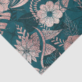 Künstlerische moderne Rose Gold Smaragdgrüne Blume Seidenpapier (Ausschnitt)