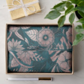 Künstlerische moderne Rose Gold Smaragdgrüne Blume Seidenpapier (Geschenk)