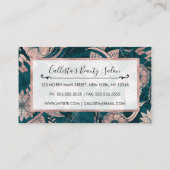 Künstlerische moderne Rose Gold Smaragdgrüne Blume Terminkarte (Rückseite)