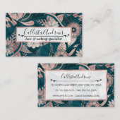 Künstlerische moderne Rose Gold Smaragdgrüne Blume Visitenkarte (Vorne/Hinten)