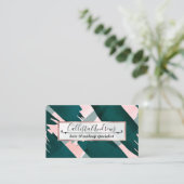 Künstlerische moderne Smaragdgrüne Pinselstriche Visitenkarte (Stehend Vorderseite)