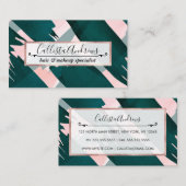 Künstlerische moderne Smaragdgrüne Pinselstriche Visitenkarte (Vorne/Hinten)