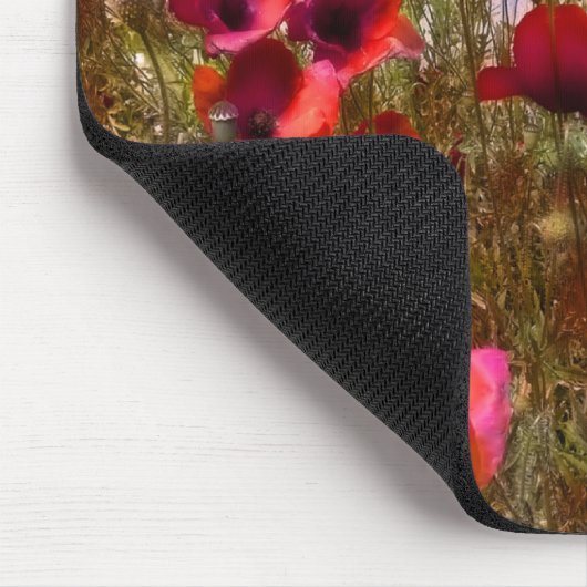 Künstlerische Mohnblumen Mousepad (Ecke)