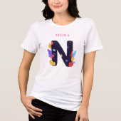 Künstlerische Monogramm - Buchstabe N fett farbige Tri-Blend Shirt (Vorderseite)