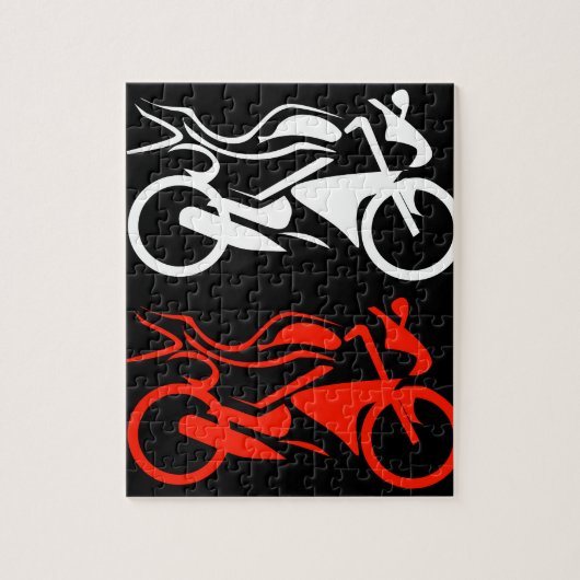 Künstlerische Motorradgraphik Puzzle (Vertikal)
