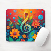 Künstlerische musikalische Note, umgeben von farbe Mousepad (Mit Mouse)