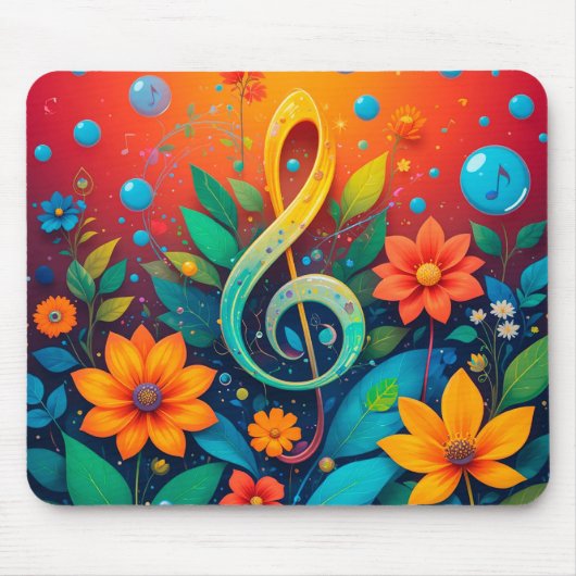 Künstlerische musikalische Note, umgeben von farbe Mousepad (Vorne)