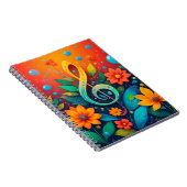 Künstlerische musikalische Note, umgeben von farbe Notizblock (Rechte Seite)