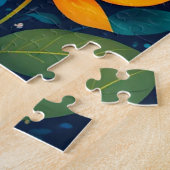 Künstlerische musikalische Note, umgeben von farbe Puzzle (Seite)