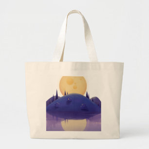 Künstlerische Nachtszene-Illustration Tote Jumbo Stoffbeutel