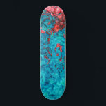 Künstlerische Neon Orange Aquamarine Acrylmalerei Skateboard<br><div class="desc">Dieses moderne und coole Gemälde ist perfekt für den trendigen und modischen Menschen. Es zeichnet sich durch ein handgemaltes neonorangefarbenes und aquamarin grünes Acrylabstrakt-Design aus. Es ist einzigartig, künstlerisch und zeitgemäß. ***WICHTIGE HINWEIS FÜR DESIGN: Für individuelle Designanfragen, wie z.B. passende Produktanfragen, Farbänderungen, Platzierungsänderungen oder andere Änderungswünsche, klicken Sie bitte auf...</div>