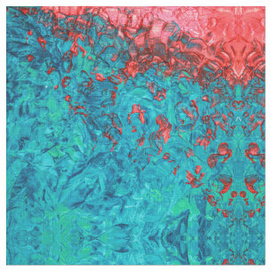 Künstlerische Neon Orange Aquamarine Acrylmalerei Stoff