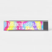 Künstlerische Neonfarben, Regenbogenfarbe Schreibtischnamensplakette (Vorderseite )