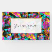 Künstlerische Neonfarben Schwarze Abstrakte Malere Banner (Horizontal)